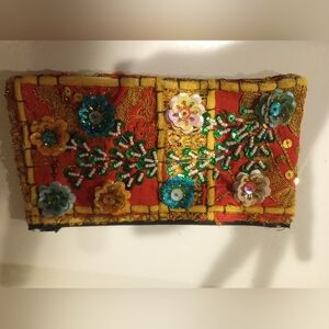 Colorful Embroidered Clutch